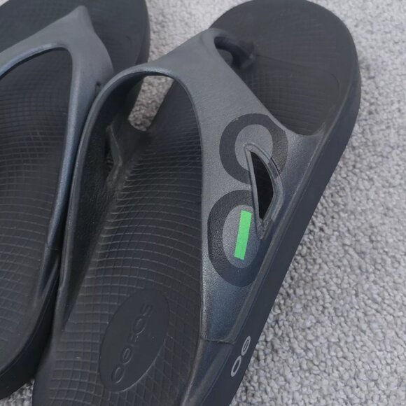 OOFOS Sandals Mens 12 Ooriginal Sport Recovery Slide Thong Grey Black Comfort - Picture 4 of 10